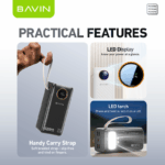 پاوربانک باوین مدل 1157S با ظرفیت 50،000 میلی آمپر ساعت - تصویر 3